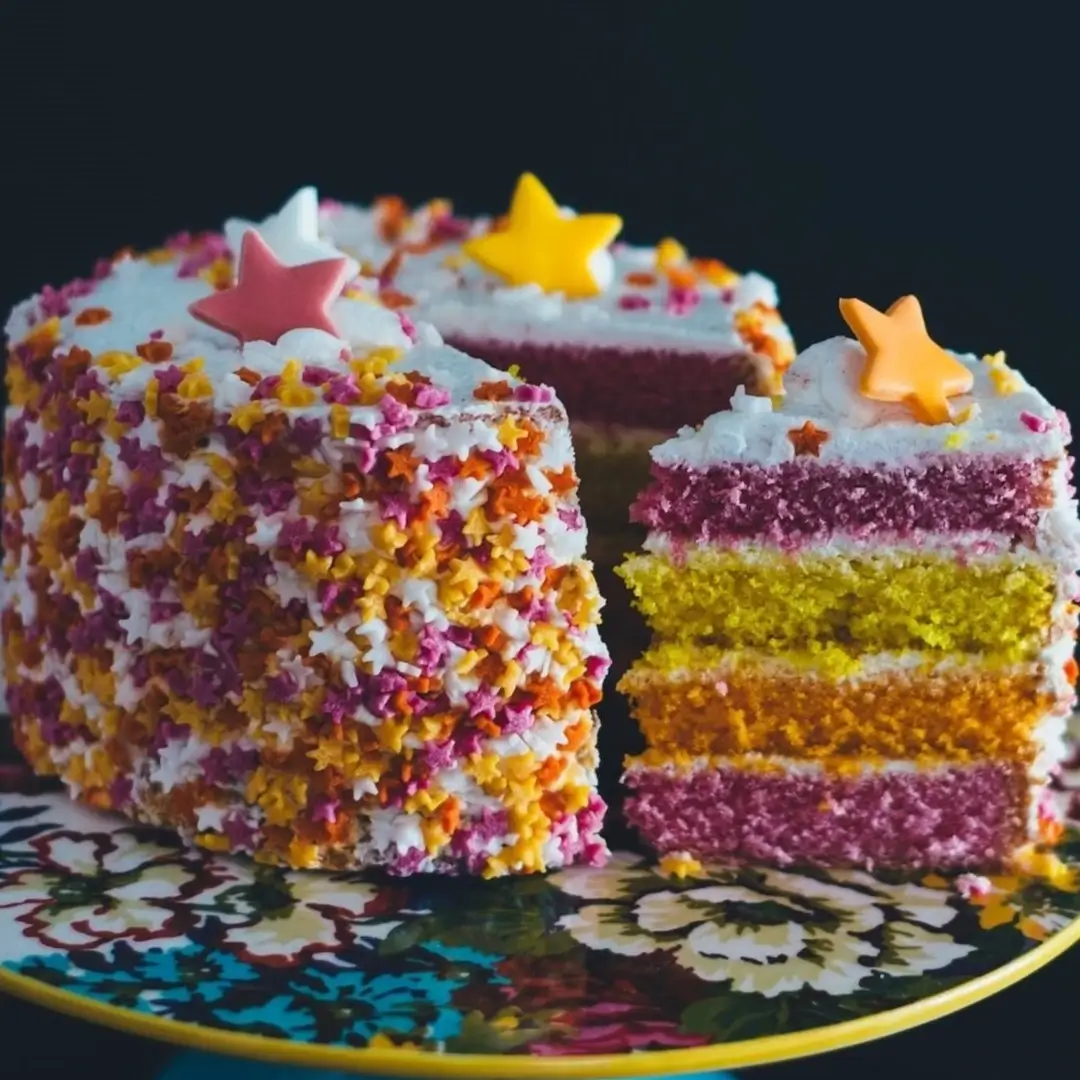 Colourful birthday cake