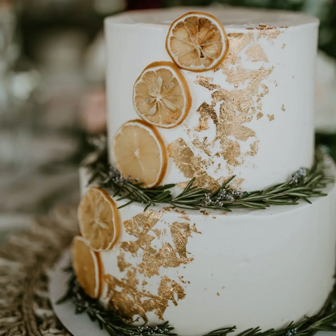 Celebration cake with lemons